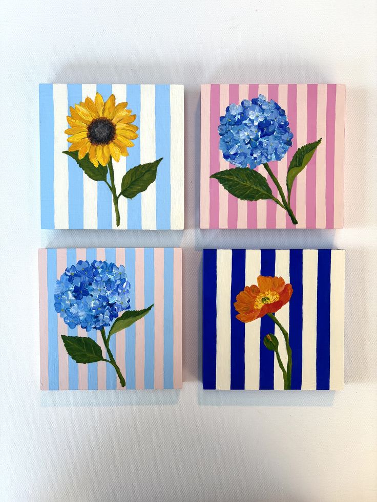4 pes mini canvas set