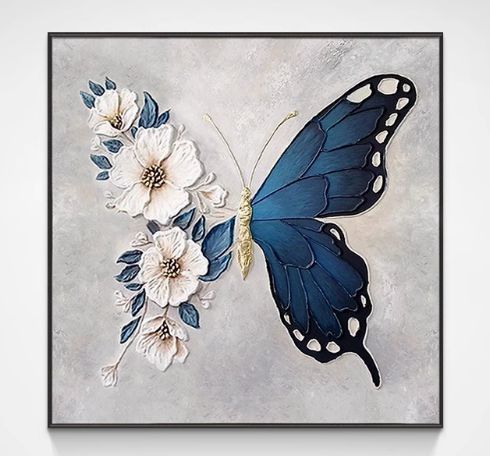 Metamorphosis of Flora – 3D Textured Butterfly Painting