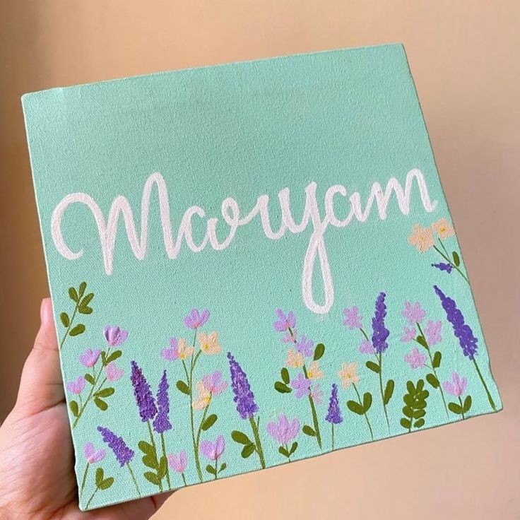 Custom Name Floral Mini-Canvas