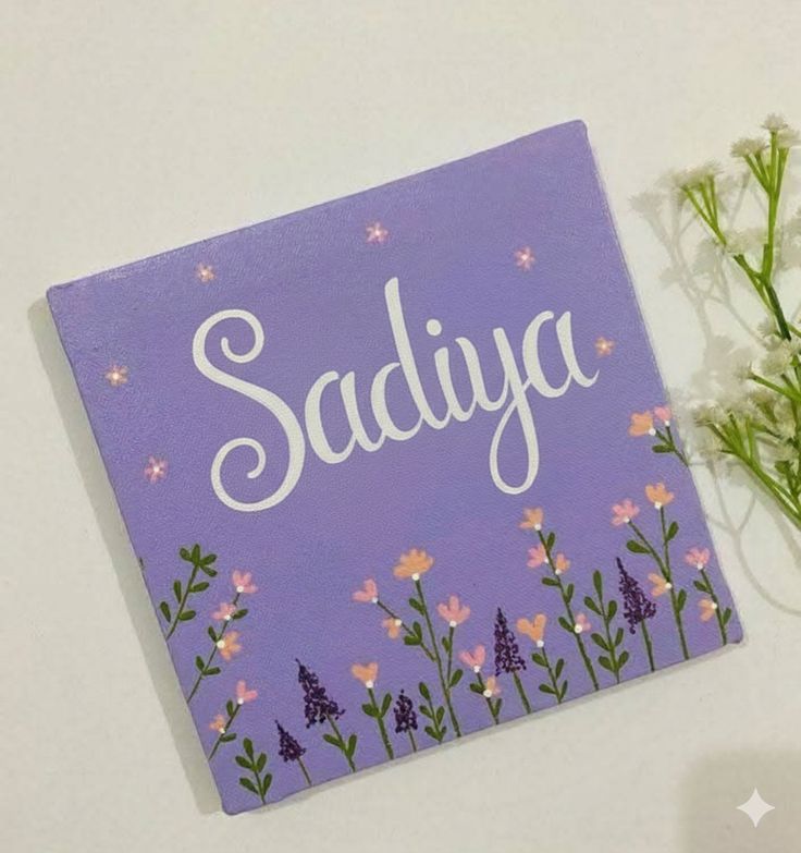 Custom Name Floral Mini-Canvas