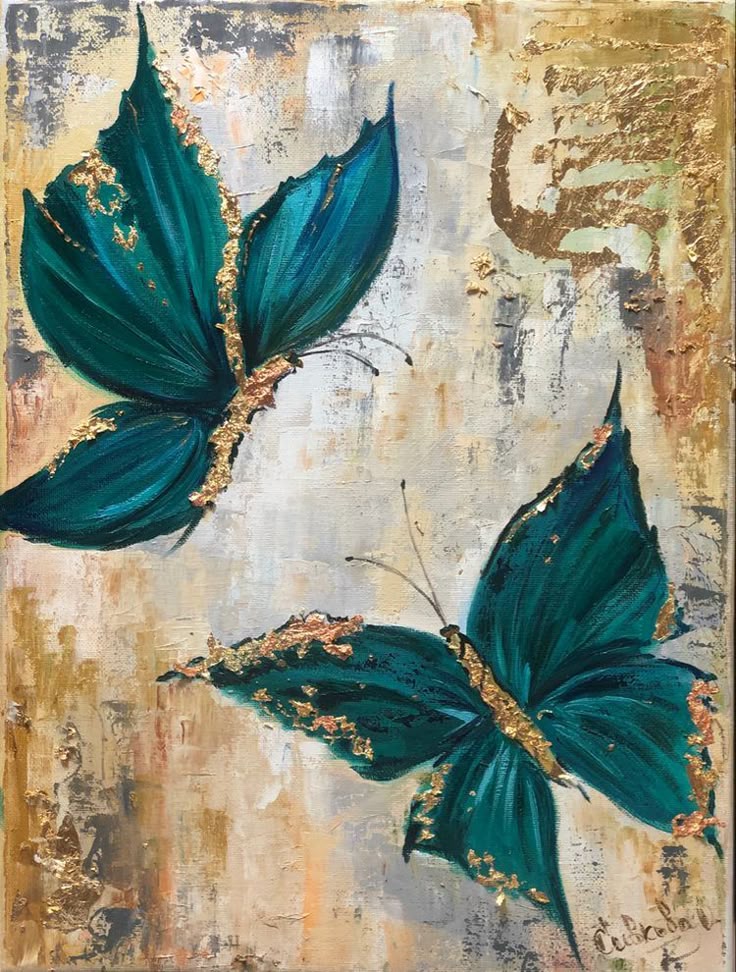 Golden Texture Butterflies