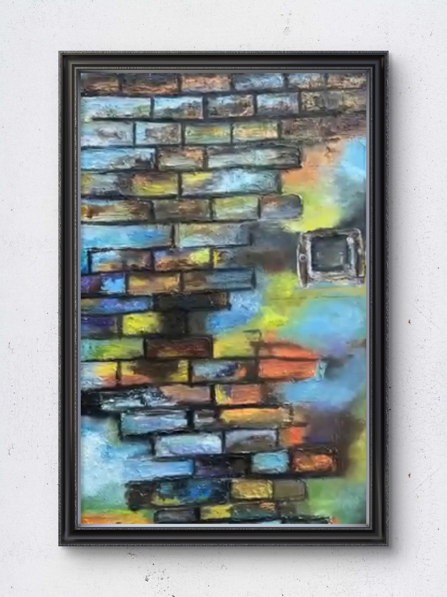 "Colourful Brick Wall with window"
