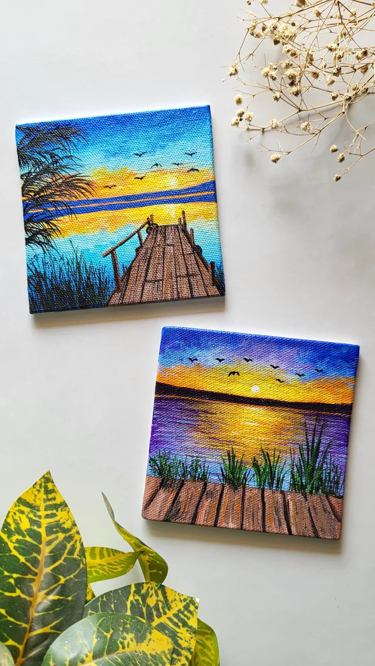 "Sunset Pier by the sea"
