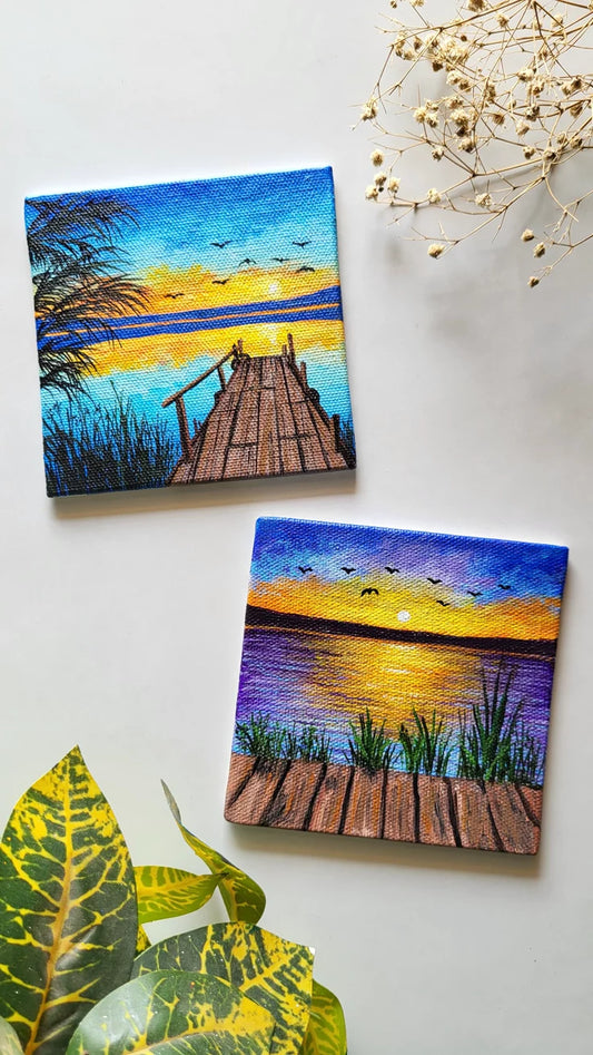 "Sunset Pier by the sea"